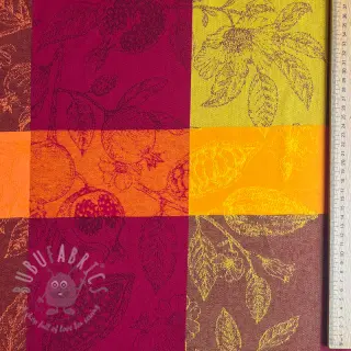 Dekorativno blago FRENCH TABLE CLOTH JACQUARD Cabosse allover harissa