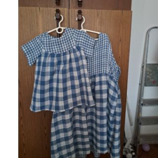 Dvojna gaza/muslin Double sided CHECKS MINI indigo