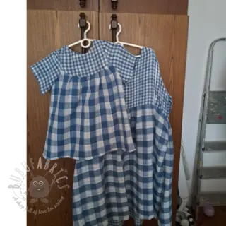 Dvojna gaza/muslin Double sided CHECKS MINI indigo