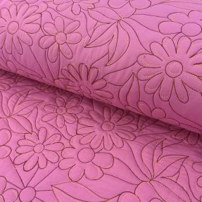 Prešita tkanina Flowers pink