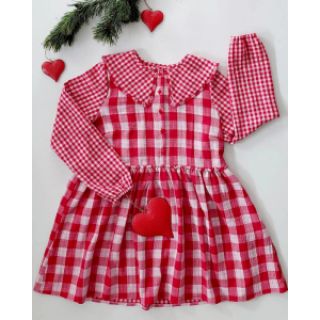 Dvojna gaza/muslin Double sided CHECKS MINI red