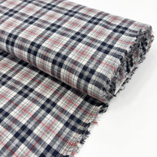 Viscose Scottish Check YARN DYED BRUSHED navy ecru red