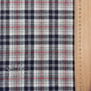 Viscose Scottish Check YARN DYED BRUSHED navy ecru red