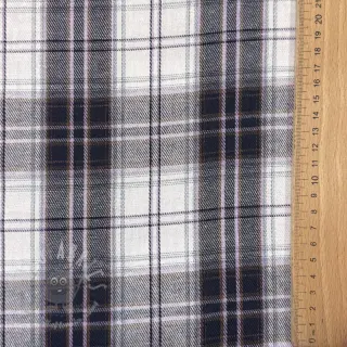 Viscose Scottish Check YARN DYED BRUSHED white navy