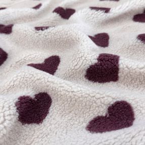 Plaščevina TEDDY JACQUARD Hearts rouge