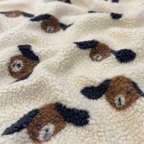 Plaščevina TEDDY JACQUARD Dogs brown