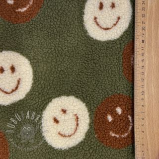 Plaščevina TEDDY JACQUARD Happy faces green