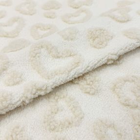 Plaščevina TEDDY Hearts off white