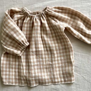 Dvostrana muslin Double sided CHECKS MINI beige
