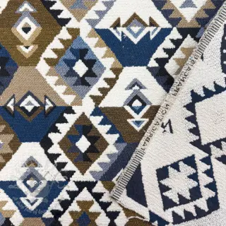Dekorativno blago jacquard Kilim cobalt havane