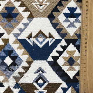 Dekorativno blago jacquard Kilim cobalt havane
