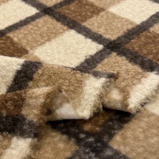 Plaščevina Bouclé Squares design E