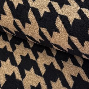Plaščevina TEDDY JACQUARD PIED DE POULE camel