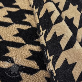 Plaščevina TEDDY JACQUARD PIED DE POULE camel