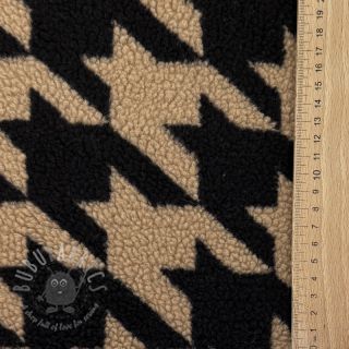 Plaščevina TEDDY JACQUARD PIED DE POULE camel