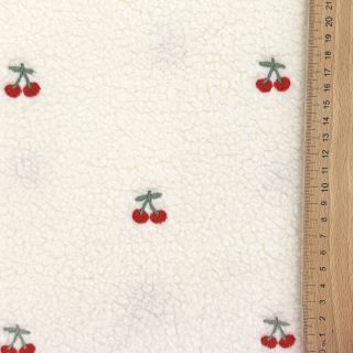 Plaščevina TEDDY EMBROIDERY Cherries