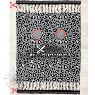 Poncho PRATO boiled wool Panther grey