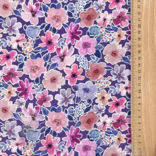 Bombažna tkanina Significant flowers purple digital print