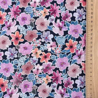 Bombažna tkanina Significant flowers navy digital print