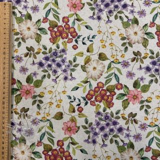 Dekorativno blago Linenlook Flowers meadow digital print