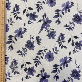 Dekorativno blago Linenlook Night flowers digital print