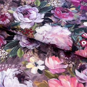 Dekorativno blago Oil painting flowers mauve digital print