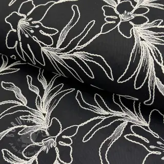 Bombažna tkanina EMBROIDERY GABARDINE Luana black