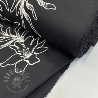 Bombažna tkanina EMBROIDERY GABARDINE Luana black