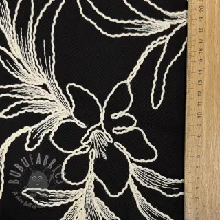 Bombažna tkanina EMBROIDERY GABARDINE Luana black