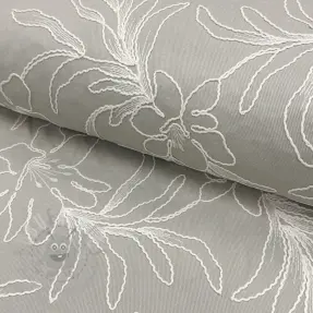 Bombažna tkanina EMBROIDERY GABARDINE Luana grey