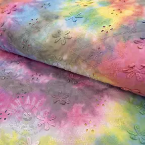 Bombažna tkanina EMBROIDERY Tie dye Della design A