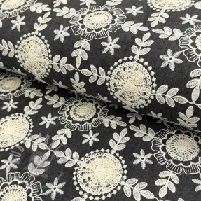 Bombažna tkanina JEANS EMBROIDERY Niva design D