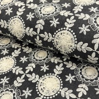 Bombažna tkanina JEANS EMBROIDERY Niva design D