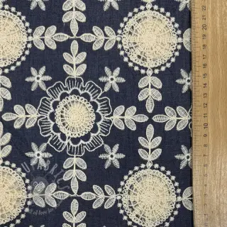 Bombažna tkanina JEANS EMBROIDERY Niva design B