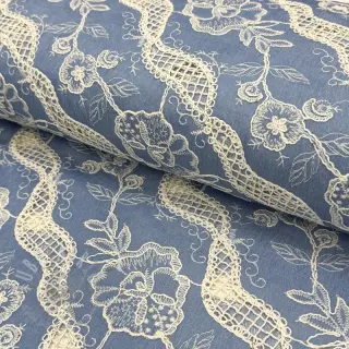 Bombažna tkanina JEANS EMBROIDERY Flora design B