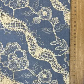 Bombažna tkanina JEANS EMBROIDERY Flora design B