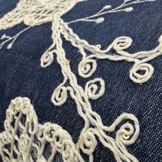 Bombažna tkanina JEANS EMBROIDERY Flora design C