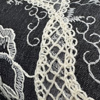 Bombažna tkanina JEANS EMBROIDERY Flora design E