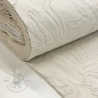 Bombažna tkanina EMBROIDERY GABARDINE Luana natural