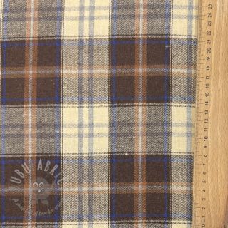 Bombažna tkanina YARN DYED CHECK BRUSHED brown